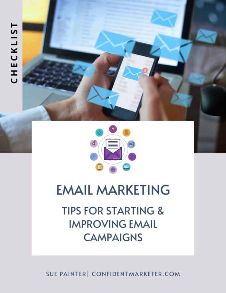Cover graphic for Email Marketing Tips by Sue Painter
